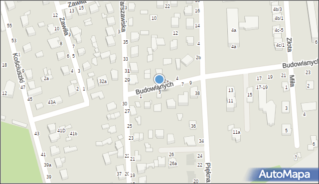 Koluszki, Budowlanych, 3, mapa Koluszki