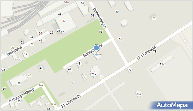 Koluszki, Budowlanych, 57, mapa Koluszki