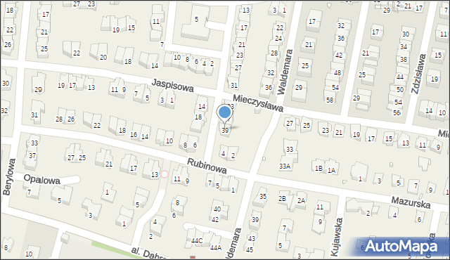 Komorów, Bursztynowa, 39, mapa Komorów