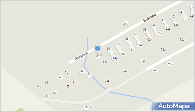Konstancin-Jeziorna, Bukowa, 61, mapa Konstancin-Jeziorna