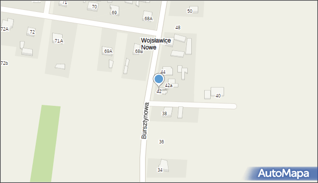 Korczew, Bursztynowa, 42, mapa Korczew