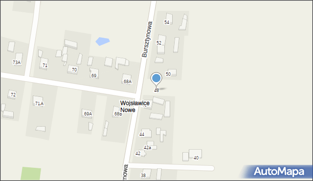 Korczew, Bursztynowa, 48, mapa Korczew