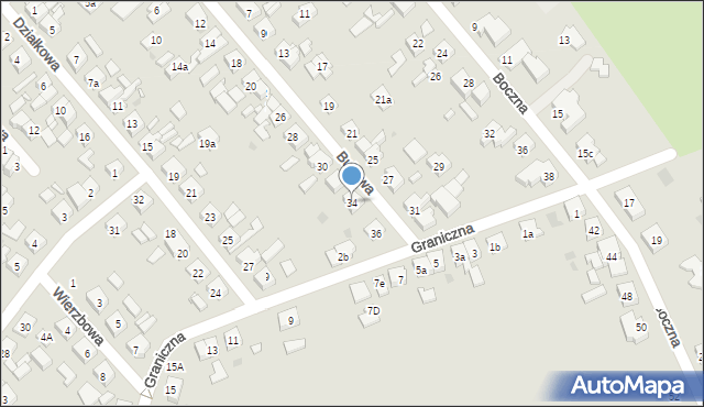 Kościan, Bukowa, 34, mapa Kościan