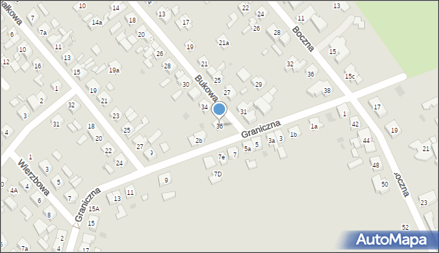Kościan, Bukowa, 36, mapa Kościan