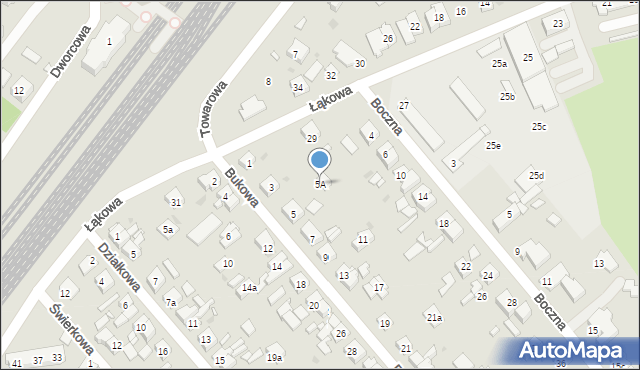 Kościan, Bukowa, 5A, mapa Kościan