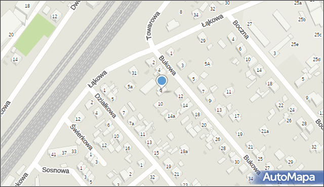 Kościan, Bukowa, 8, mapa Kościan