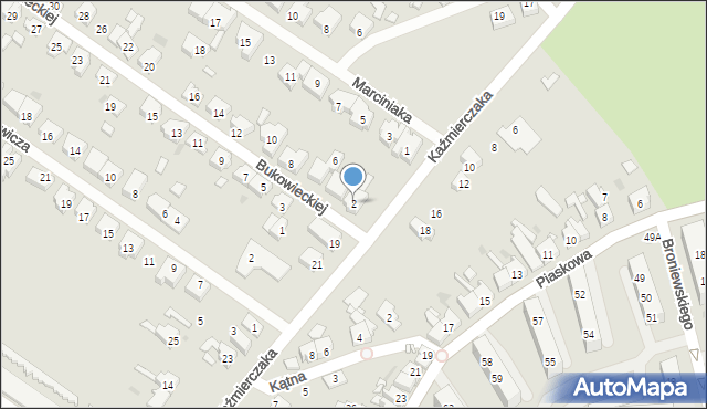 Kościan, Bukowieckiej Aleksandry, 2, mapa Kościan