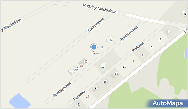 Kosów, Bursztynowa, 10, mapa Kosów