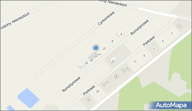 Kosów, Bursztynowa, 12, mapa Kosów