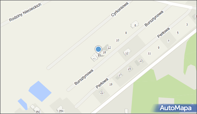 Kosów, Bursztynowa, 22, mapa Kosów