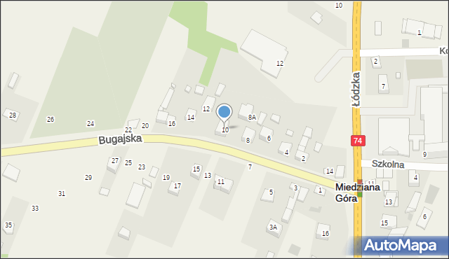 Kostomłoty Drugie, Bugajska, 10, mapa Kostomłoty Drugie