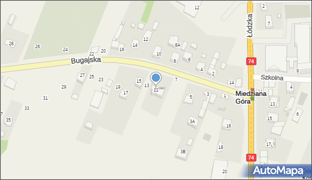 Kostomłoty Drugie, Bugajska, 11, mapa Kostomłoty Drugie