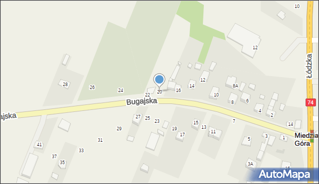 Kostomłoty Drugie, Bugajska, 20, mapa Kostomłoty Drugie