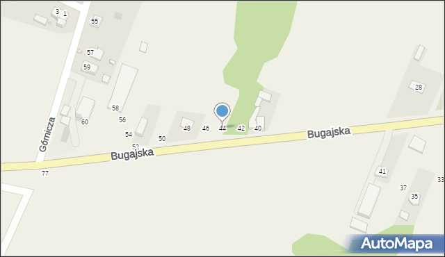 Kostomłoty Drugie, Bugajska, 44, mapa Kostomłoty Drugie