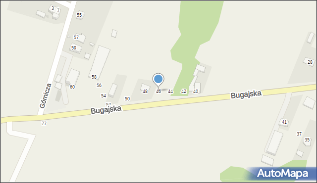 Kostomłoty Drugie, Bugajska, 46, mapa Kostomłoty Drugie