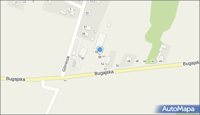 Kostomłoty Drugie, Bugajska, 56, mapa Kostomłoty Drugie