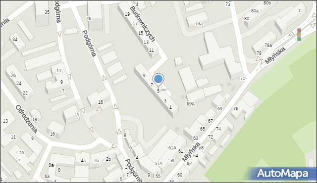 Koszalin, Budowniczych, 5, mapa Koszalina