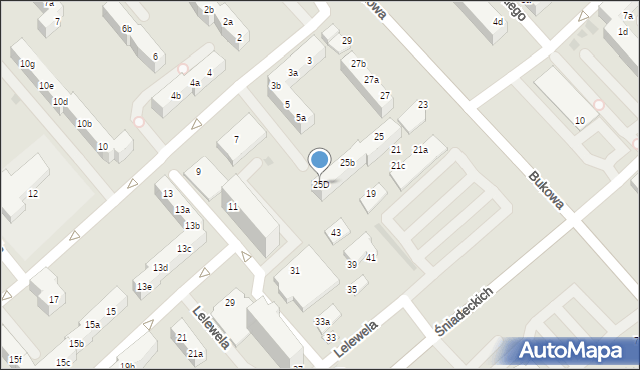 Koszalin, Bukowa, 25D, mapa Koszalina