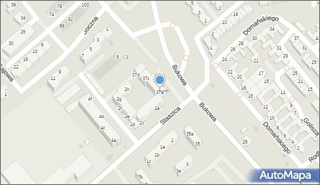 Koszalin, Bukowa, 37a, mapa Koszalina