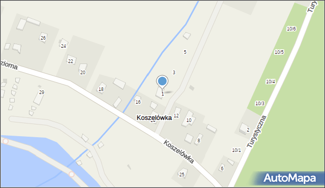 Koszelówka, Bursztynowa, 1, mapa Koszelówka