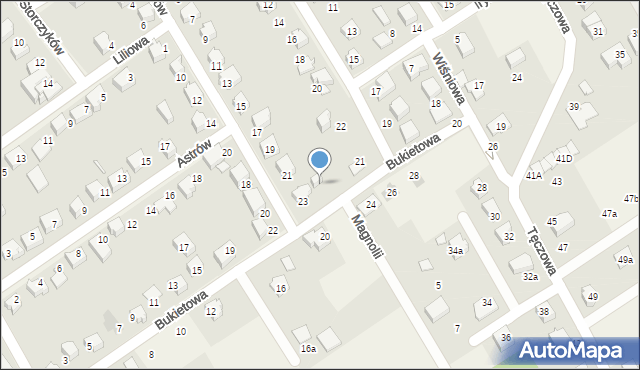 Kozy, Bukietowa, 21a, mapa Kozy