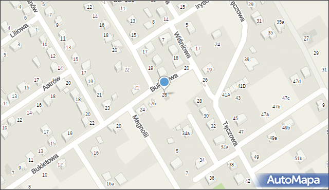 Kozy, Bukietowa, 28, mapa Kozy