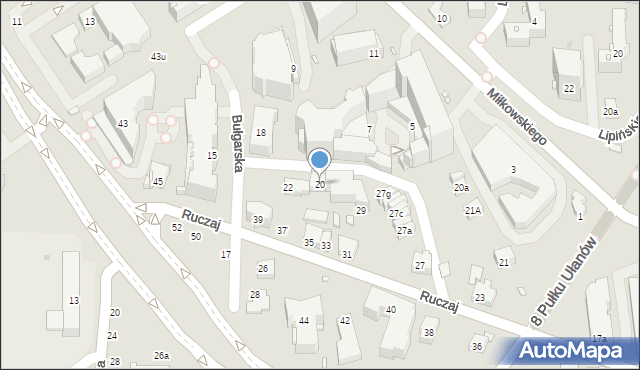 Kraków, Bułgarska, 20, mapa Krakowa