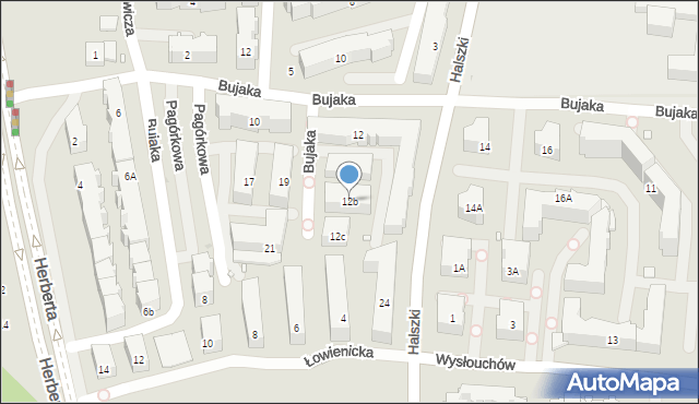 Kraków, Bujaka Franciszka, 12b, mapa Krakowa