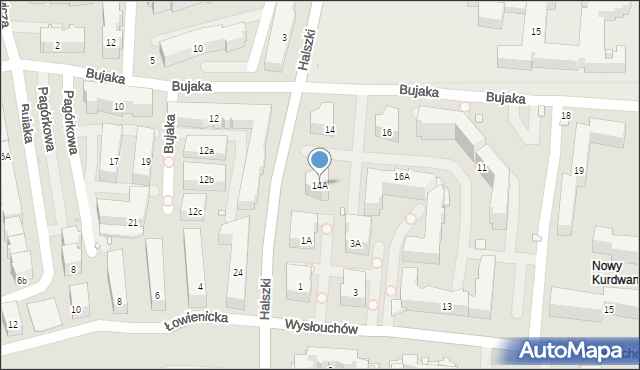 Kraków, Bujaka Franciszka, 14A, mapa Krakowa