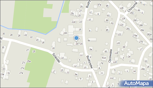 Kraków, Budrysów, 13, mapa Krakowa