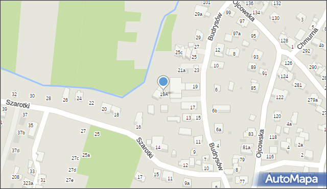 Kraków, Budrysów, 19A, mapa Krakowa