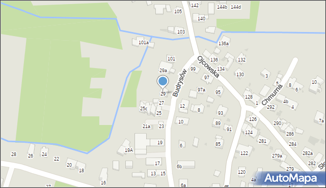 Kraków, Budrysów, 29, mapa Krakowa