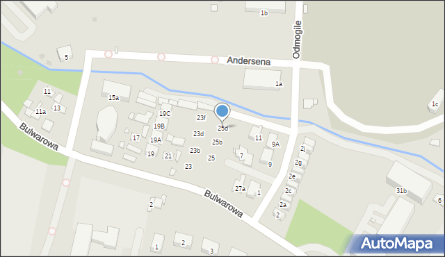 Kraków, Bulwarowa, 25d, mapa Krakowa