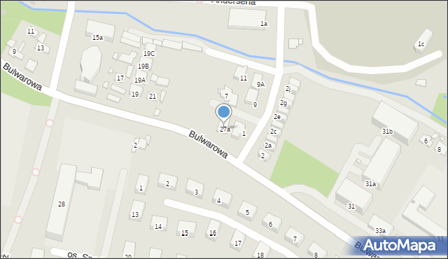 Kraków, Bulwarowa, 27a, mapa Krakowa