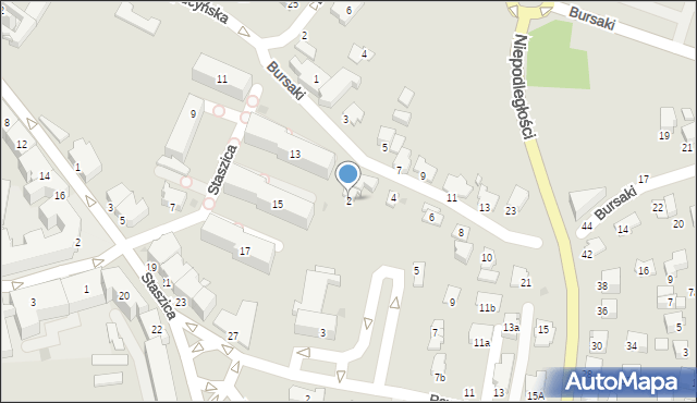 Krosno, Bursaki, 2, mapa Krosna