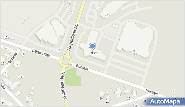 Krosno, Bursaki, 29a, mapa Krosna