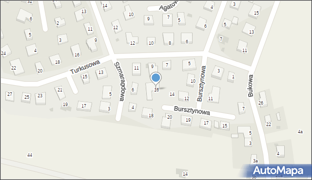 Kruszyn, Bursztynowa, 16, mapa Kruszyn