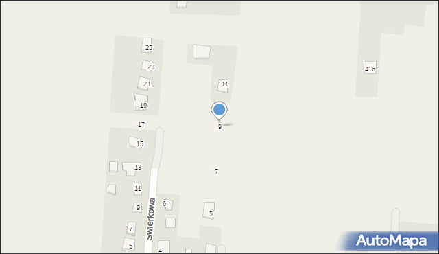 Kruszyn, Bukowa, 9, mapa Kruszyn