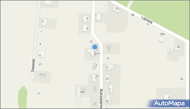 Kruszyn Krajeński, Bukszpanowa, 12, mapa Kruszyn Krajeński