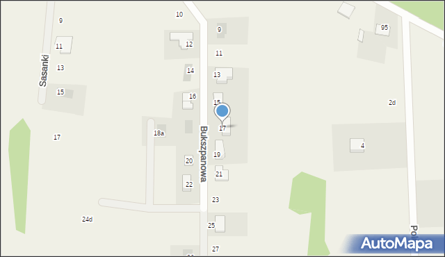 Kruszyn Krajeński, Bukszpanowa, 17, mapa Kruszyn Krajeński