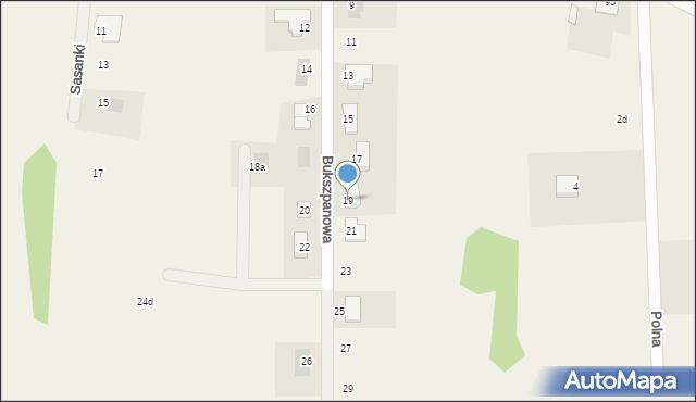 Kruszyn Krajeński, Bukszpanowa, 19, mapa Kruszyn Krajeński