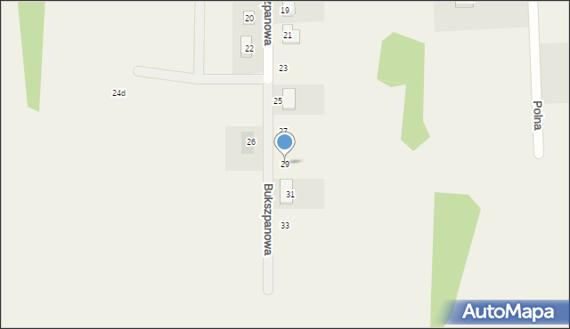 Kruszyn Krajeński, Bukszpanowa, 29, mapa Kruszyn Krajeński
