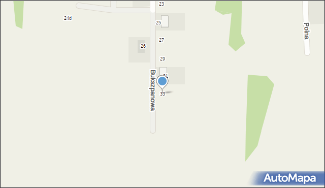 Kruszyn Krajeński, Bukszpanowa, 33, mapa Kruszyn Krajeński