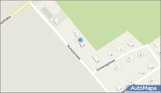 Kunowice, Bursztynowa, 3, mapa Kunowice