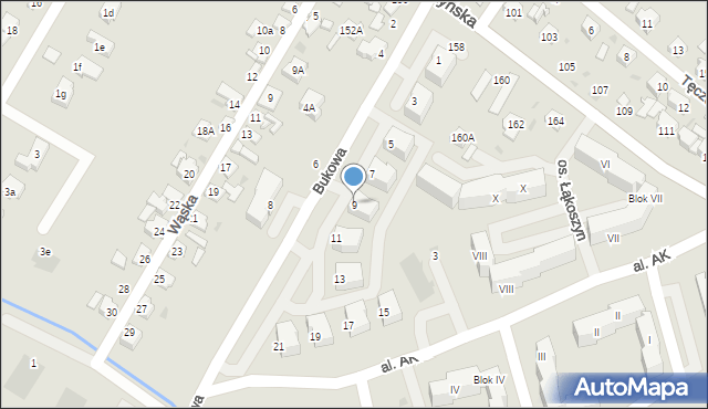 Kutno, Bukowa, 9, mapa Kutno