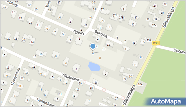 Kwirynów, Bukowa, 6, mapa Kwirynów