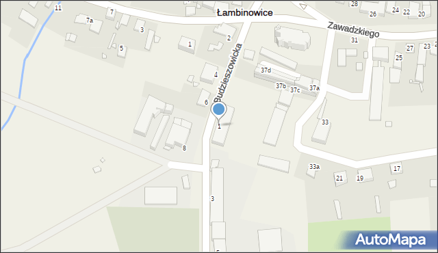 Łambinowice, Budzieszowicka, 1, mapa Łambinowice