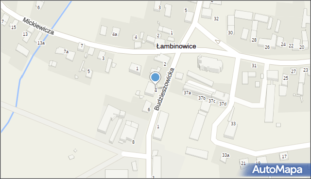 Łambinowice, Budzieszowicka, 4, mapa Łambinowice