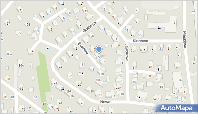 Łapy, Bukowa, 5, mapa Łapy