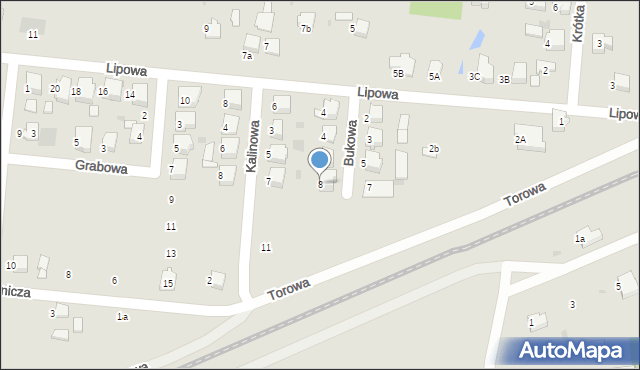 Łask, Bukowa, 8, mapa Łask